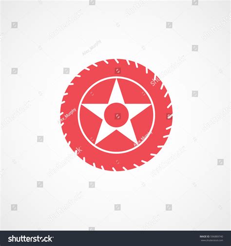 Car Wheel Red Flat Icon On Stock Vector Royalty Free 596889740
