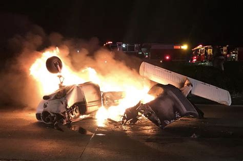 Plane Crashes On Highway In California
