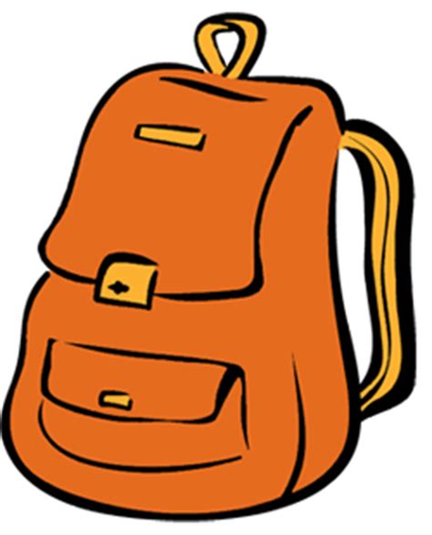 Backpack clipart orange backpack, Backpack orange backpack ...