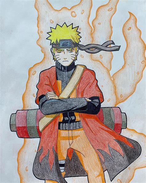 Naruto In Sage Mode With Two Tails Cloak I Dont Think This Even Ever