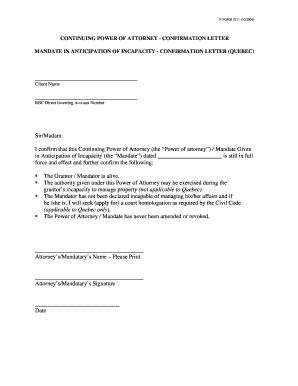 Is a client of our bank, buyers bank. Quebec Power Of Attorney Form Templates - Fillable ...