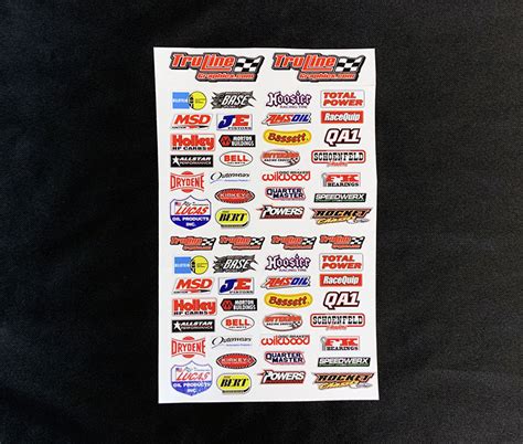 Sponsor Decal Pack 8th And 10th Scale Dirt Cars Truline Graphics