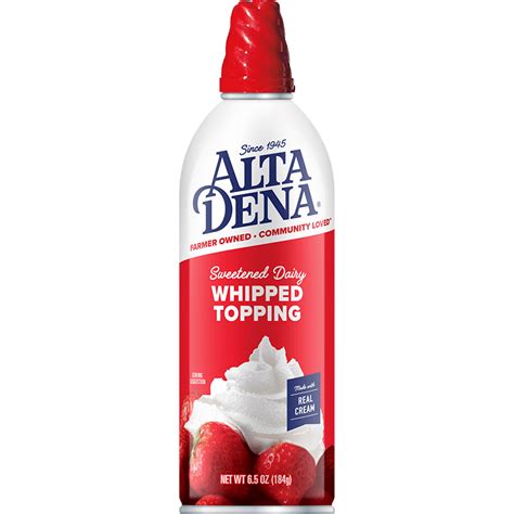 Whipped Dairy Topping Aerosol Can 65 Oz Alta Dena® Dairy