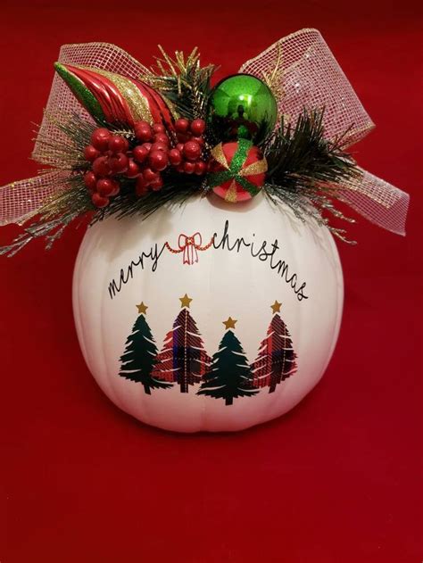 Christmas Pumpkin Christmas Centerpiece Holiday Home Decor Etsy