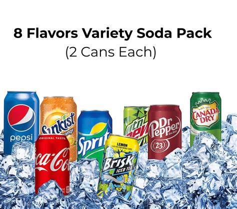 16 Soda Variety Pack A Soft Drink Assortment Of Coca Cola Pepsi