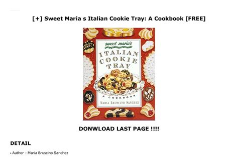 sweet maria s italian cookie tray a cookbook [free]