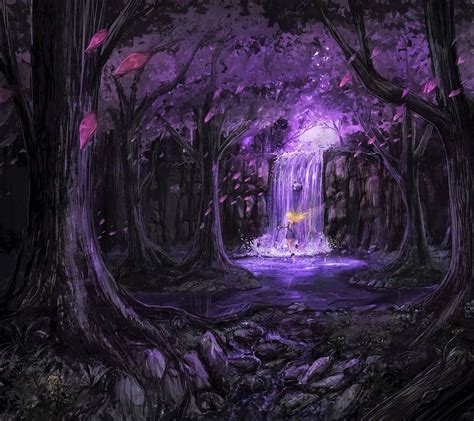 Digital Art Fantasy Forest Waterfall Hd Wallpaper Pxfuel