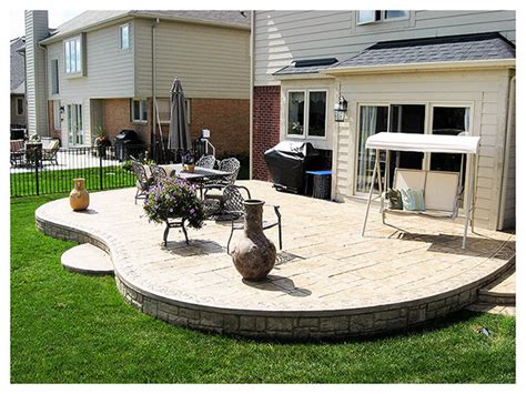 Stamped Concrete Patios Kidney Shaped Decorative Stamped Patio