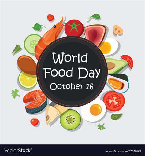 World Food Day Poster Template And Background Vector Image