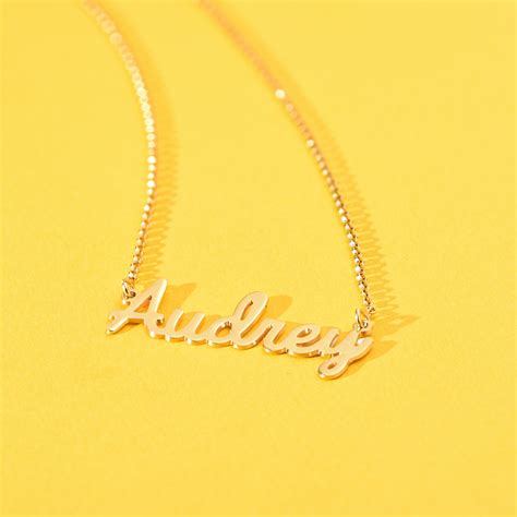 Personalized Jewelry Cursive Name Necklace In 18k Gold Plating Name