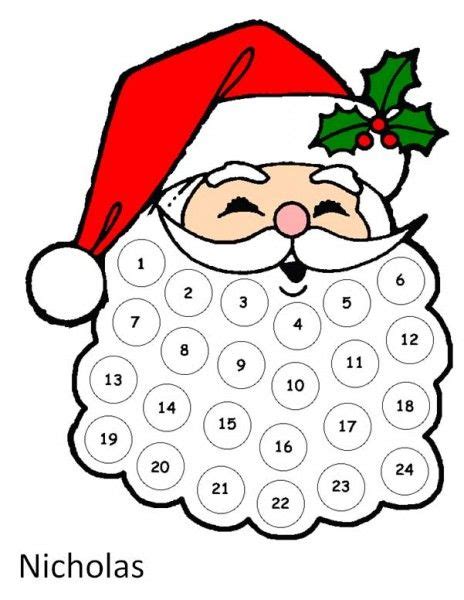 Free Printable Santa Advent Calendar
