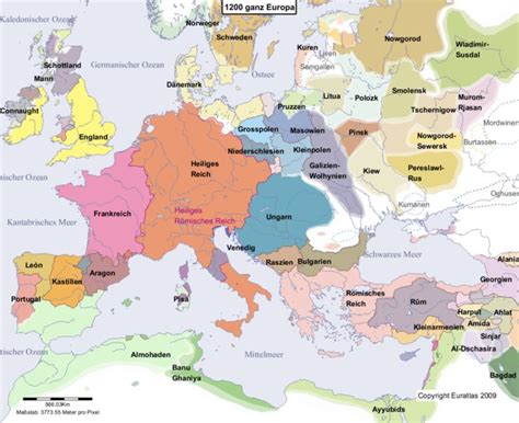 Euratlas Periodis Web Karte Von Europa Im Jahre 1200