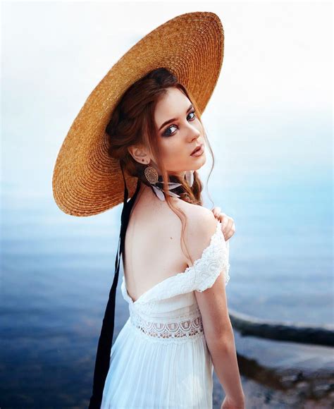 Wallpaper Aleksandra Girskaya Model Brunette Women With Hats
