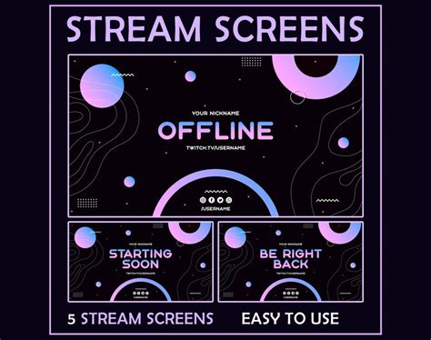 5x Cute Twitch Overlays For Stream Aesthetic Neon Etsy In 2021