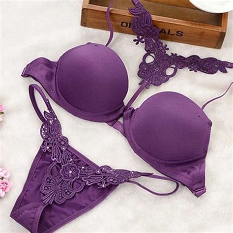 Boldiva Hot Women Sexy Bra And Panties Set Soft Padded D Purple Boldiva
