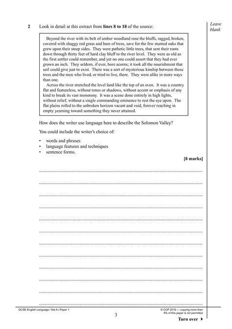 Aqa Gcse English Language For 16 A One Year Course Exemplar Answers