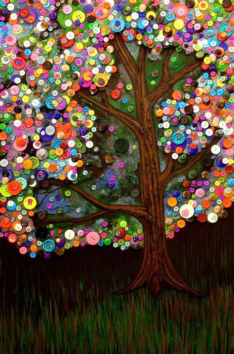 Button Tree 0007 By Monica Furlow Button Tree Art Button Art Button