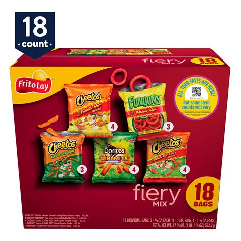 Frito Lay Fiery Mix Variety Pack 18 Count