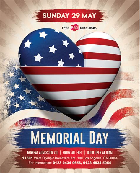 Memorial Day Flyer Template Free Download Ltheme
