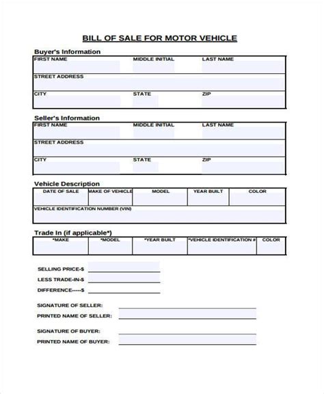 Free 32 Bill Of Sale Forms In Pdf Ms Word