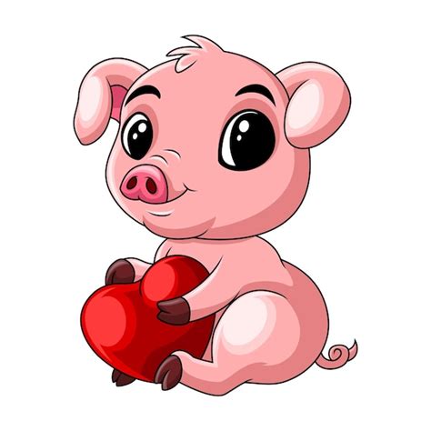 Premium Vector Cute Baby Pig Cartoon Sitting