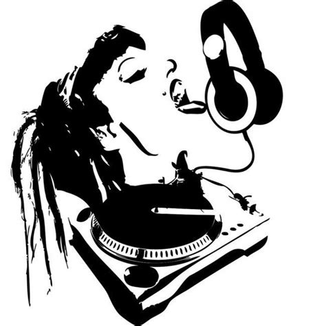 Female Dj With Decks Musicians And Band Logos Wall Stickers Music Dj