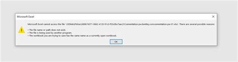 Help On Error Message When Trying To Open Or Open Read Only Excel File