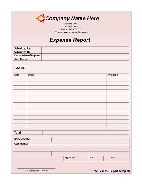 Free Printable Expense Report Expense Report Template Doctemplates