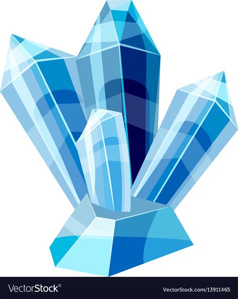 Blue Crystals Icon Cartoon Style Royalty Free Vector Image