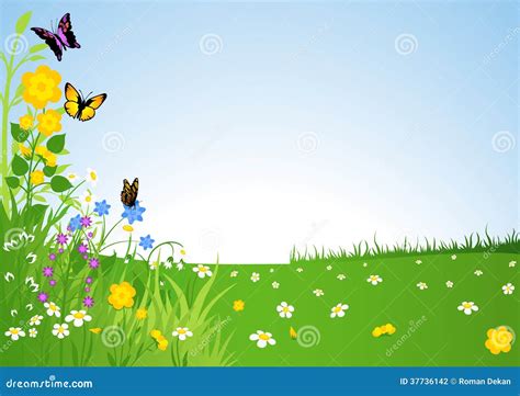 Spring Meadow Stock Vector Image Of Vector Cartoon 37736142