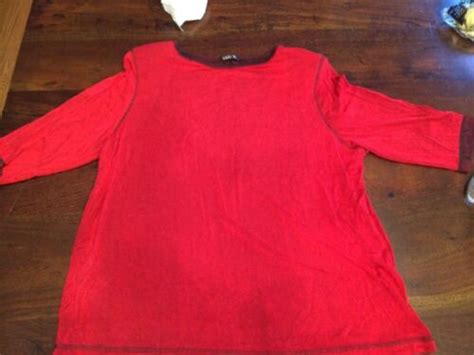 vikki vi top tunic 1x slinky travel knit red black 1 2 sleeve ebay