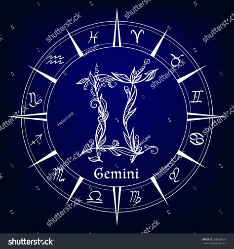 Zodiac Sign Gemini Stock Vector 358566728 Shutterstock