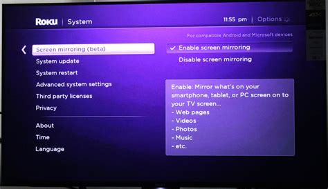 How To Screen Mirror On A Tcl Roku Tv Screen Mirroring Is Enabled On