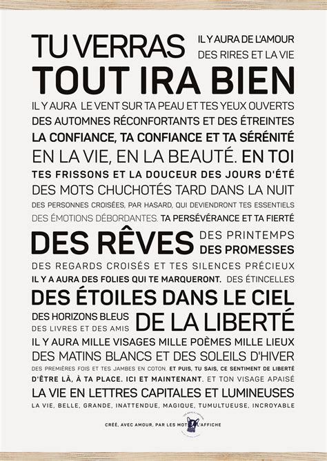 A Poster With Words Written In French And English On The Front Along