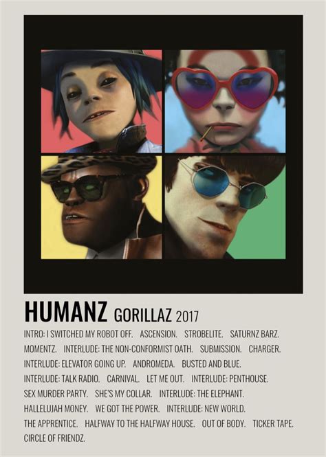 Humanz Gorillaz Gorillaz Albums Gorillaz Music Poster Ideas