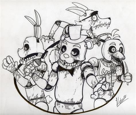 Dibujos De Five Nights At Freddys Para Colorear Todos Los Animatronicos