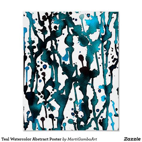 Teal Watercolor Abstract Poster | Zazzle.com | Abstract poster, Abstract pillows, Abstract ...