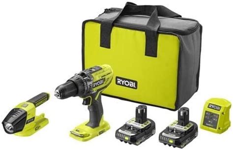 Ryobi R18pd3 2c20st 18v One Cordless Combi Drill And Torch Starter Kit