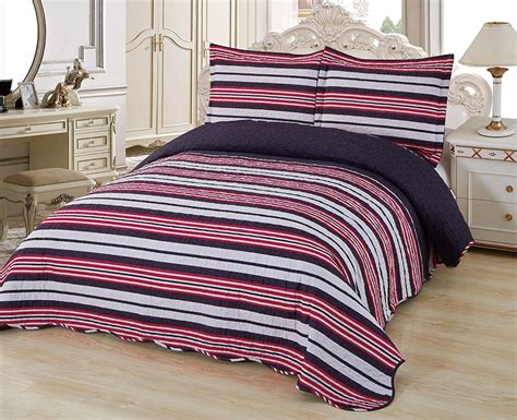 Sapphire Home 3 Piece King Size Quilt Bedspread Coverlet Bedding Set W