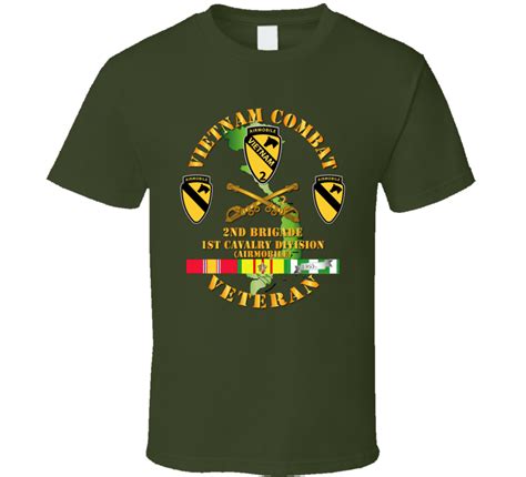 Army Vietnam Combat Cavalry Veteran W 2nd Brigade 1st Cav Div T Shirt