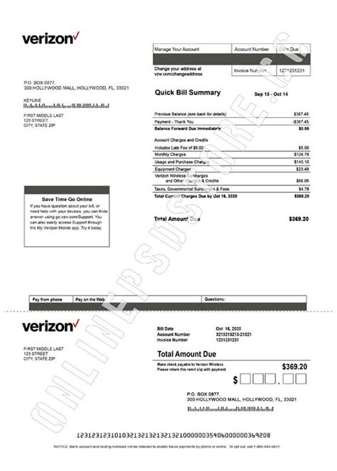 Verizon Bill Download New Editable Psd Templates