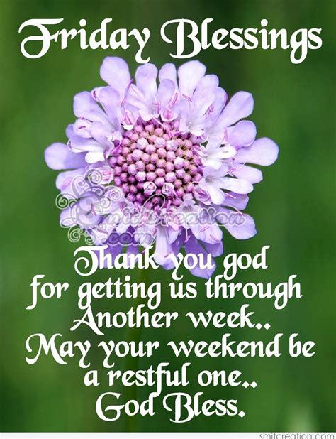 In addition, morning prayer allows us time to give thanks, to count our blessings and feel the love of god at work in us. Friday Blessings - SmitCreation.com
