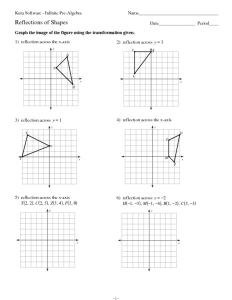 Reflections Of Shapes Worksheet For 7th 10th Grade Lesson Planet