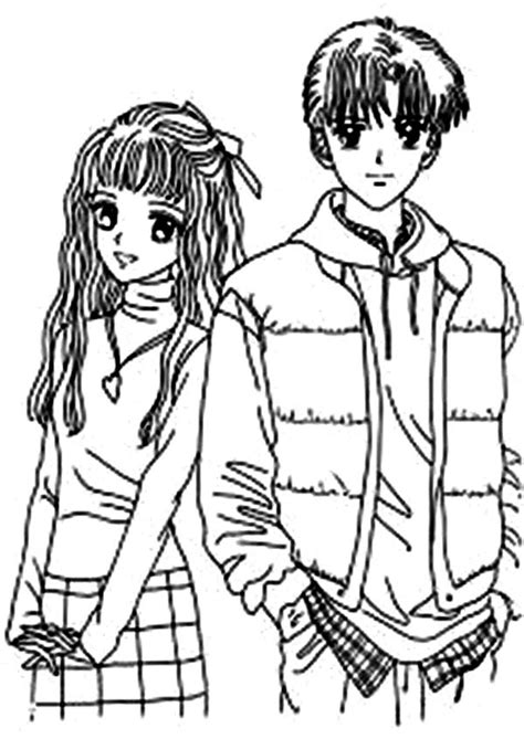 Couple Picture On Japan Animation Anime Coloring Page Coloring Sky