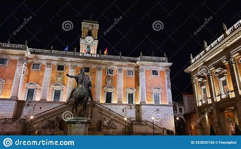 Rome Il Campidoglio Editorial Image Image Of Night 253832150