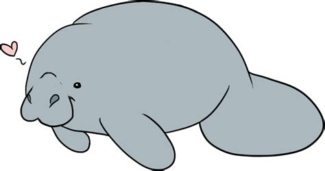 Manatee clipart black and white, Manatee black and white Transparent ...