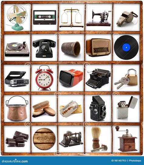 Original Great Vintage Objects Collection Stock Image Image Of