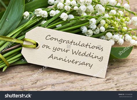Wedding Anniversary Card With Lily Of The Valleycongratulations On