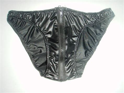 New Erotic And Sexy Mens Black Pvc Underwear Zip Briefs Mens Lingerie