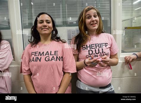 Two Female Inmates Wait To Shower At Estrella Jail Stock Photo Royalty Free Image Alamy